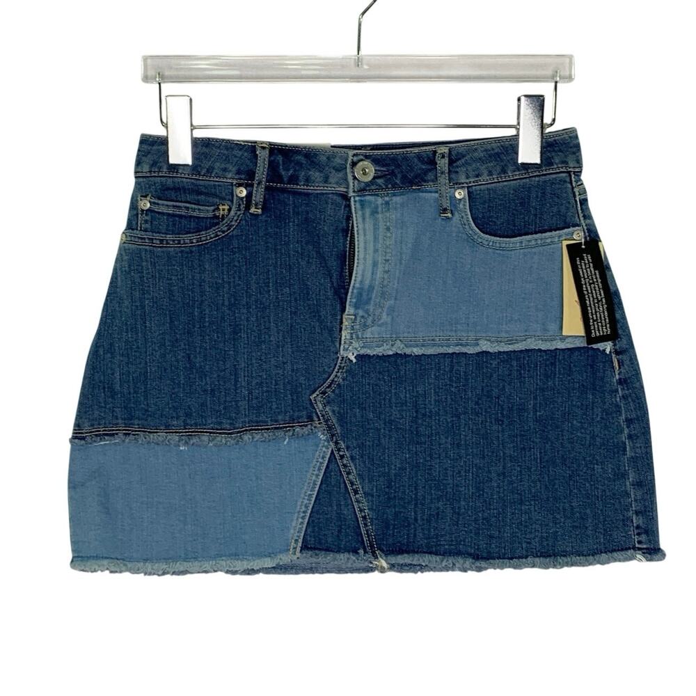 American Rag Cie Patchwork Denim Mini Skirt 5 Junior Blue Boho Retro